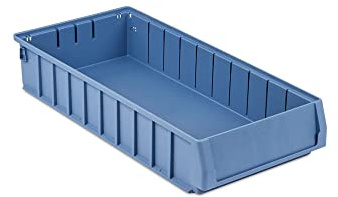 Regalkasten 500 BN mit Etikett & Schutzhaube | HxBxT 9x23,4x50cm | 7,8 Liter | Sichtlagerkasten, Sortimentskasten, Sortimentsbox, Kleinteilebox