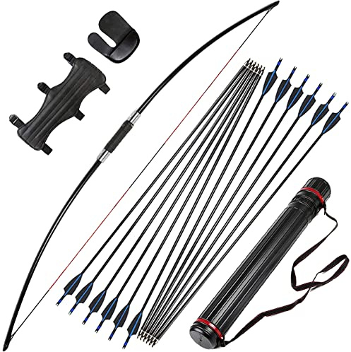 ZSHJGJR Bogenschießen 64zoll 25-70lbs Englischer Langbogen Take Down Traditional Demontierbarer Langbogen Recurvebogen Bogen und Pfeil Set Traditional Bogen Erwachsene Anfänger (Set 3, 50lbs)