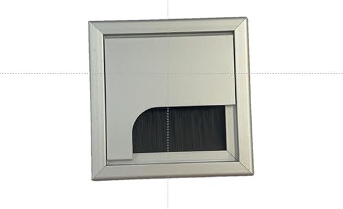 Desk Cable Grommet - Square/Rectangular - White, Black, Aluminium - 80x160/80x80 (Aluminium, 80x80mm)