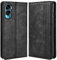 MOJIA Cover per Honor 90 Lite 5G, PU Custodia Antiurto Resistente ai Graffi, Custodia Flip Portafoglio per Telefono con Supporto e Slot per Schede. Nero