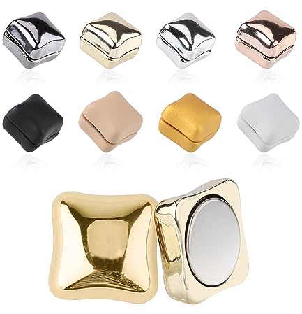 8pcs Épingles Hijab, Multi Usages sans Épingle Aimant Hijab Broche Magnétique Aimants pour Hijab pour Femmes Foulards Vêtements (Style Carré)