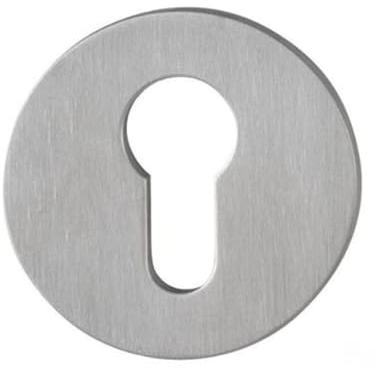 stahl-design-tebart Rosace adhésive ronde en acier inoxydable pour portes, propriété adhésive avec colle 3M VHB, perforée, acier inoxydable K320 poli, pour bricoleurs et professionnels, 0,55 x 0,55 x