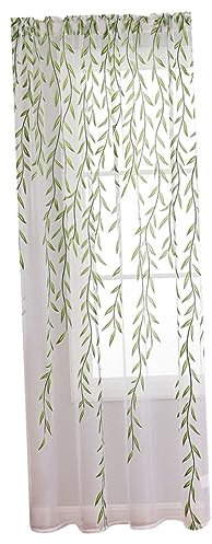Artibetter Tende Di Garza Di Salice Decorazioni Per La Casa Verde Tende Trasparenti Tende Trasparenti Bianche Tulle Verde Drappo Trasparente Per La Privacy Voile Tenda Trasparente