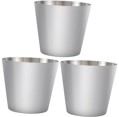NIYANGLE 3 Pz Bicchiere Da Pinta Di Metallo Tazza Di Patatine Fritte Contenitore Per La Conservazione Degli Snack Bicchiere Da Campeggio Porta Patatine Fritte Merenda Bambino Portaposate