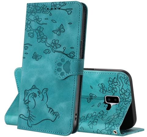 NETANY Cover per Samsung Galaxy J6 Plus, Flip Premium Pelle PU Libro Portafoglio Protettiva Custodia con Slot Scheda Supporto Stand Magnetica Protezione Completa Cover per Samsung J6 Plus (Blu)