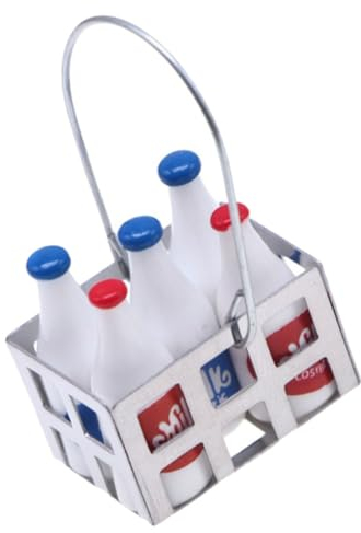 TOYANDONA 1 Ensemble Boisson Modèle Alimentaire Jouet Maison De Poupée Pot À Lait Maison De Poupée Bidon De Lait Maison De Poupée Caisse Maison De Poupée Caisse De Lait Gâteau Topper Maison