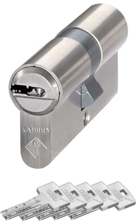 ABUS Türzylinder Bravus.2000 - Sicherheitszylinder mit Wendeschlüssel und technischem Kopierschutz plus Sicherungskarte - 5 Schlüssel inklusive - Made in Germany - Doppelzylinder 40/55