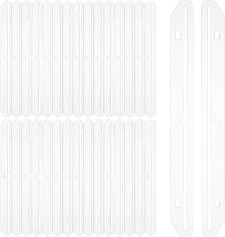 Sekonow 32Pcs 3 Hole Punched Magazine Holder, Magazine Organizer for Storage, 3 Ring Binder Insert Strips Magazine File Holder for Collectors, Translucent
