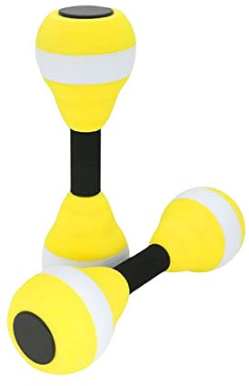 2 Stück Wasserhanteln, Wasser-EVA-leichte Schwimmende Langhantel, Wasser-Aerobic-Langhantel für Männer und Frauen, Schwimmbad, Wassersport, Fitnessgerät(Gelb)