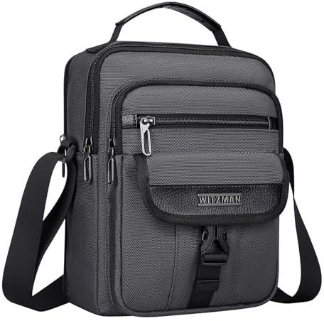 WITZMAN Umhängetasche Herren Tasche Umhängen 8L Leicht Crossbody Shoulder Bags Herren Schultertasche für Geschäftsreisen (B699 Silbergrau)