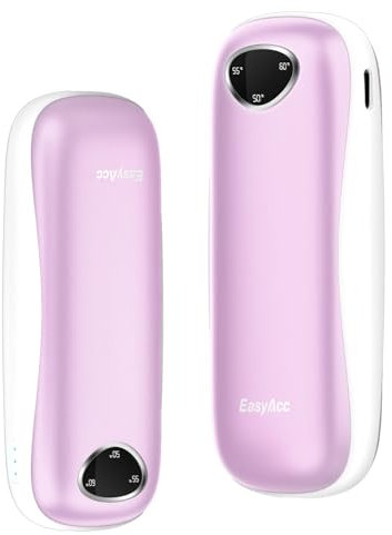 Handwärmer Elektrisch 10000mAh,EasyAcc 2er-Pack Handwärmers,3 Heating Modes Rechargeable Pocket Handwärmers,Double-Sided Heated with LED Digital Screen für Camping,Jagd,Golf,Raynauds