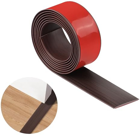 Bodenübergangsstreifen,PVC Selbstklebende Schwellenleisten für Türöffnungen,Wasserdicht Verschleißfest,Teppichtürstreifen Geeignet für Von Türen,Fenstern,Böden (schwarze Walnussmaserung, 2m-5cm)