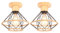 TOKIUS 2 Piezas Lámparas de Techo Vintage 22CM Retro Lámpara Colgante en Madera y Hierro Jaula con Cuerda de Cáñamo Negro Luz Plafón E27 Iluminación de Techo para Pasillo Dormitorio Salón Cocina