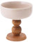 JISADER Scodella da Dessert in Ceramica da budino Tazza da Latte Tazza da antipasto Elegante Contenitore per Alimenti Coppa da Gelato per Torta Bevanda, Bianco E Marrone