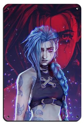 Jinx Poster Arcane Jinx Poster, Blechschild, Vintage, Metall, Pub, Club, Café, Bar, Zuhause, Wandkunst, Dekoration, Poster, Retro, 20 x 30 cm