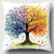 WallustrioaW Knüpfkissen Set Bunter Baum der vier Jahreszeiten,Knüpfkissen Set für Anfänger Erwachsene oder Kinder zum Selber Knüpfen,DIY Knüpfteppich Knüpfpackung,43x43cm