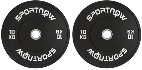 SPORTNOW 2er-Set Hantelgewichte, 2 x 20kg Gewichte, Hantelscheiben-Set, Gewichtsscheiben für 5 cm Hantelstange, Ø 50 mm Bohrung, Schwarz