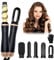 Anluomania Warmluftbürste Set, Airstyler Set 1000W, Air styler, Hair Styler mit 5 Ersatz, Haarstyler, Hairstyler, Airflow Lockenstab, Haartrockner, Föhnbürste für Glätten, Trocknen, Volumen, Locken