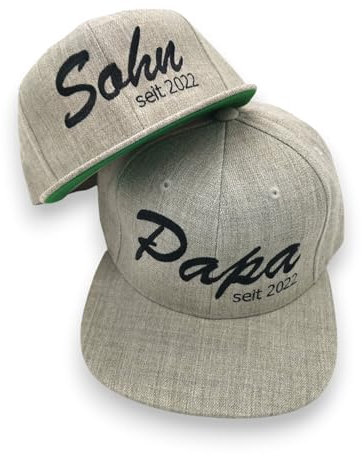 Kappe im Partnerlook zum Vatertag - Bestickt mit Wunschtext oder Name - personalisiertes Geschenk zum Vatertag