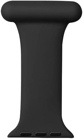 TRIXES Smart Watch Nurses Fob - compatible with Apple Watch 42-45mm iWatch devices – Silicone Black Watch Fob With Pin Clasp