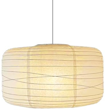 Henjjras Weißer Donut-Lampenschirm (43 cm) Baumwoll-Papier-Lampenschirm, japanischer Stil, einfache faltbare Deckenleuchte, geeignet für Schlafzimmer, Wohnzimmer und Raumdekoration