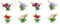 Ipetboom 8 Piezas Plato de Sushi con Flores Artificiales Decorativas Conjunto Azul y Adornos para Presentación de Platos Fríos Japonés