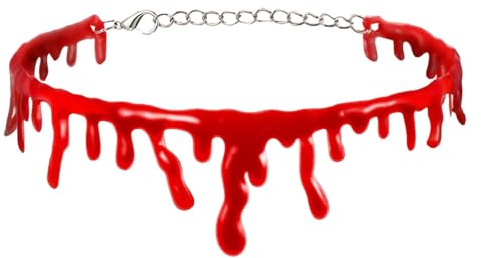 Choker mit tropfendem Blut – Halloween-Party-Kostüm-Halskette für Frauen – Gothic-Vampir-Schlüsselbein-Schmuck-Dekorationen für Performance, Cosplay, Party, Rollenspiel, Urlaub, Festival, Bühne