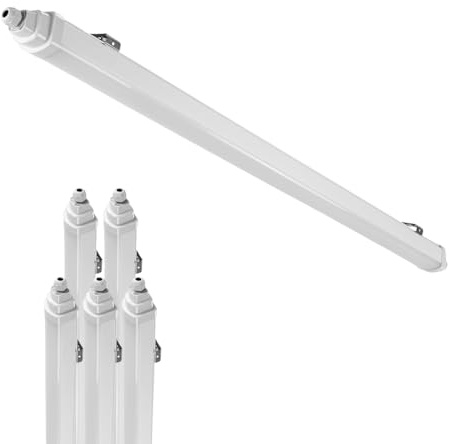 LUXULA 6 Stück LED Feuchtraumleuchte 120cm Wannenleuchte, 36W 4320lm 4000K | Verknüpfbar, IP65 wasserdicht, LED Werkstattlampe flach, Kellerlampe, Garagenlampe, Reihenschaltung