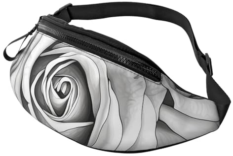 Gürteltasche für Herren und Damen, modische Gürteltasche, verstellbar, Schwarz / Weiß