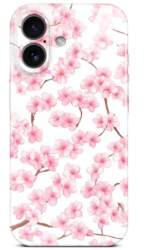 ONEFLOW Flower Cover für iPhone 17 Hülle in Floral Optik, Blumen Designer Case Handy Schutzhülle mit Kameraschutz, Hardcase dünne Handyhülle Blumenmuster, Kirschblüten