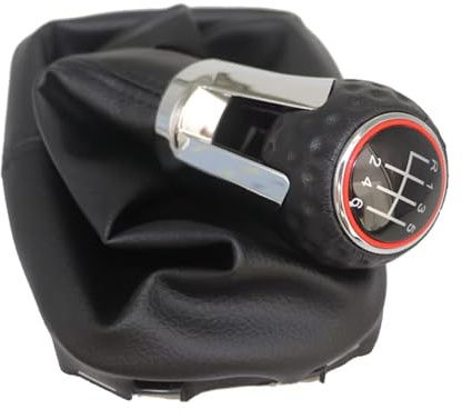 Qsnfda Auto Schaltknauf Für VW Für Sharan 2 II MK2 (7M) 2001-2010 Getriebegriffe Hebelwechselabdeckung 6-Gang-Schaltknauf Stiefelschalter Staubschutzhülle Schaltknäufe(6 speed Type 7)