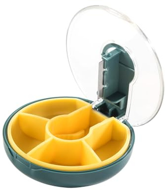 Zambuph Pill Splitter Box Resuable Edelstahl Slicer Sealed Storage Tablet Divider Indoor Outdoor Haushalt Wandern Organizer, dunkelgrün