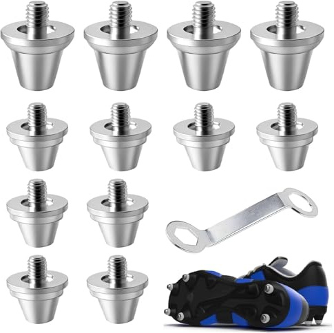 12 PCS Rugby Studs, Metal Football Boots Studs Set, 13mm & 11mm | Rugby Boots Includes 4 x 13mm & 8 x 11mm Metal Studs with Wrench, Suitable for Adult and Children's Rugby and Football Boots