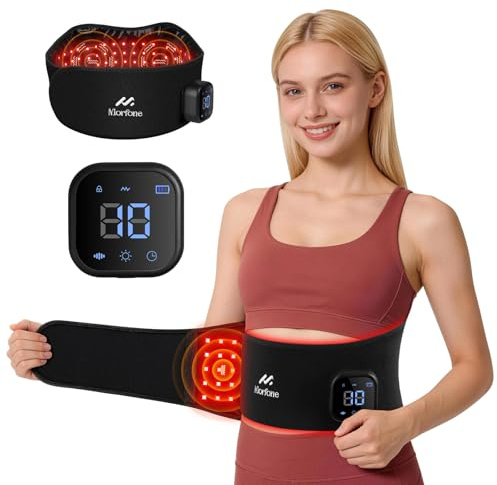 Morfone Red Light Belt, Cordless Infrared Light Belt for Body with Controller/Timer (660nm & 850nm) Massaging Belt for Legs, Back, Waist, Shoulders