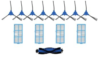 Ersatzbürsten- und Filterset für Coredy Saugroboter R3500, R650, R600, C800, D900 - 13-teiliges Set mit Hauptbürste, 4 Filter, 8 Seitenbürsten