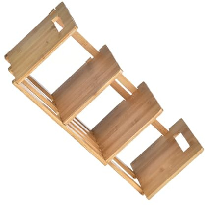 SECFOU Serrage-Livres de Bureau en Bambou Extensible Rétractable, Étagère de Rangement Bois Naturel, Support de Livre Réglable pour Maison, École et Bureau, Organisation Pratique