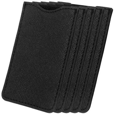 Balacoo 5pcs Soft Pu Comb Cases Black Travel Portable Comb Sleeve Protects and Gadgets from Scratching for Family and Seniors