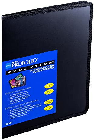 Itoya ProFolio Evolution Fotoalbum, 21,6 x 27,9 cm, Schwarz, 48 Seiten, Fotoalbum, Kunstfolio-Ordner für Kunstwerke, Bilderbuch, Präsentationsbuch, Fotobuch