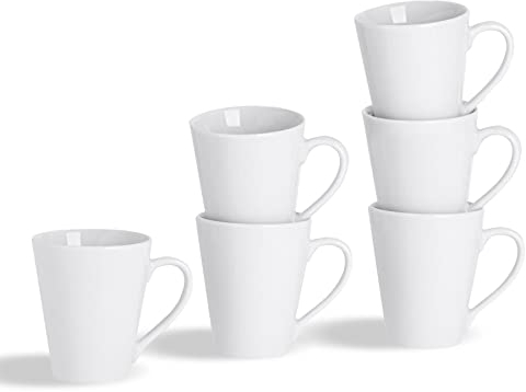 Argon Tableware White Coffee Mug Set of 24 - 285ml Dishwasher Safe Cups for Latte, Tea, Cappuccino, Hot Chocolate | Hot Drinks