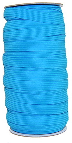 Mandala Crafts Blaue elastische Bänder 3/8 flache elastische Schnur Stretchband – 10 mm 45,7 m Rolle elastischer Bänder geflochtenes Gummiband – 3 8 Zoll Gummibänder zum Nähen und Elastisches Basteln