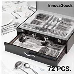 Innovagoods IG811600 Cubertera De Acero Inoxidable, Plateado