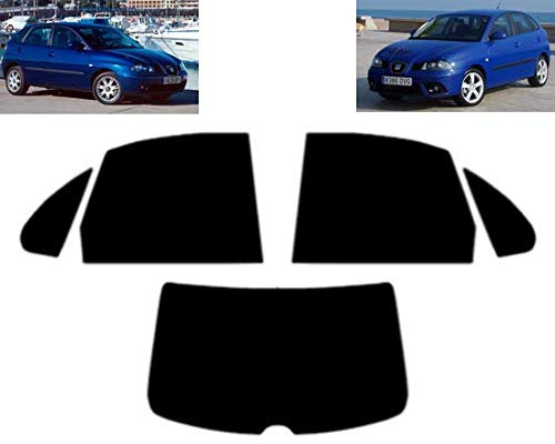 Passgenaue Tönungsfolie für-Seat Ibiza 5-Türen 2002-2009 Heck/Seitenscheiben (20% Schwarz)