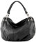modamoda de IT40 Damen Leder/Nappaleder Schultertasche Hobo Bag handmade in Italy, Farbe:Schwarz Leder
