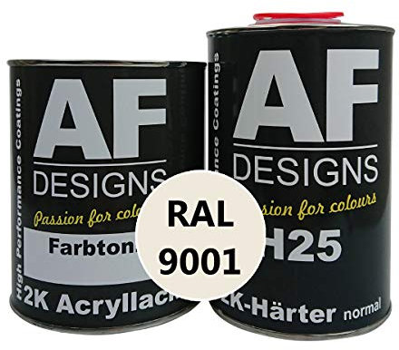 Alex Flittner Designs 2K Acryl Lack Autolack 3 kg Set RAL 9001 CREMEWEISS glänzend incl. Härter