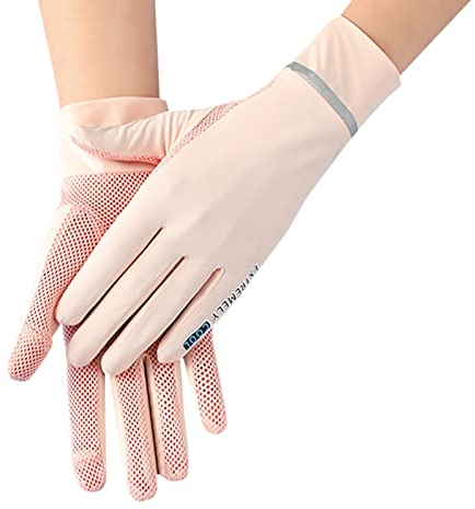 JIAHG Sommer Touchscreen Handschuhe Vollfinger Handschuhe Baumwolle Fahrradhandschuhe Kurz Spitzenhandschuhe Anti-Rutsch, Anti-UV Schutz, Dünn Sonnenschutz Fäustlinge Gloves für Fahren Outdoor