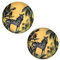 Marzoon Set di 2 piatti decorativi in metallo, 12,5 cm, fondo dorato, parte superiore con motivo giungla (beige, zebra)