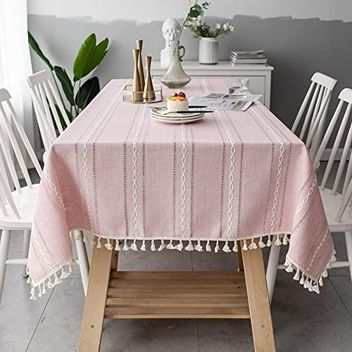 DHBHZD Tischdecke 140x280cm Baumwoll Leinen Rechteck Tischdecke Tischdecke Schweres Baumwoll Leinen Staubdichte Tischdecke für Party Tischdecke Küche Dinning