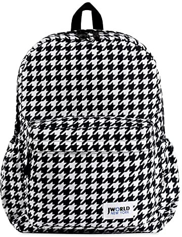 J World New York Uni-Erwachsene Oz Schulrucksack, Houndstooth, Einheitsgröße