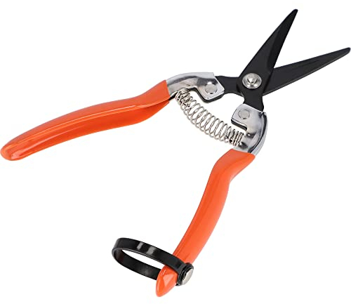 KADAX Gartenschere mit Stahlklinge und Antirutschgriff, Schere für Hecken, Sträucher, Obstschere, Rosenschere, Blumenschere, Baumschere (L:19 cm)