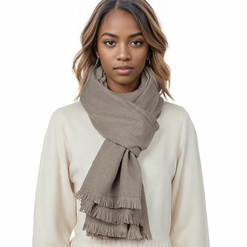 Schal Khaki Stola Festlich für Abendkleid Winter Schals Tücher Damen Pashmina